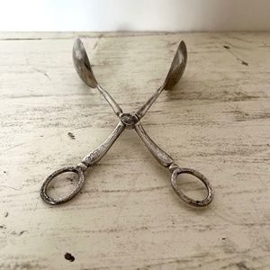 SOLD Vintage Elegance silver plated salad servers/tongs